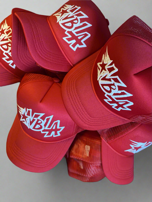 Red NBLA trucker